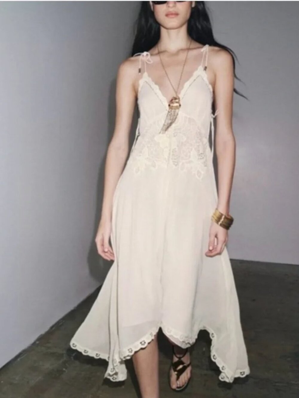 Zara ZW Collection Asymmetric Crochet Dress - Picture 10 of 11